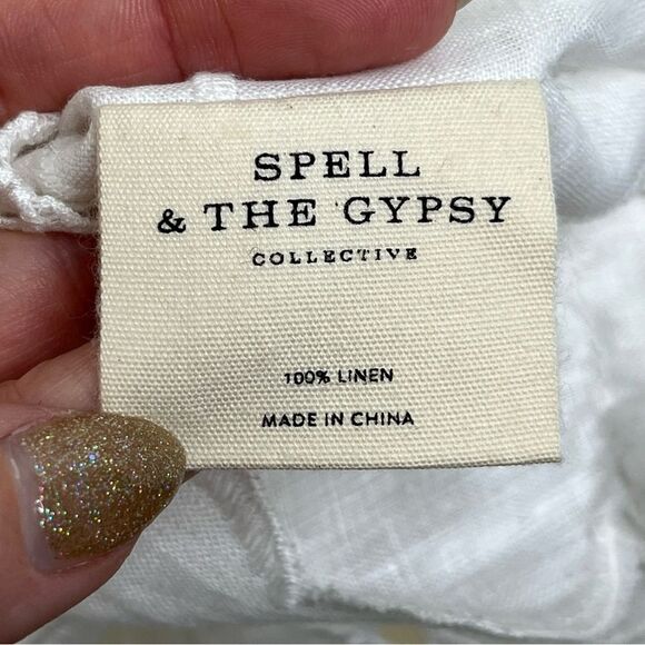 Spell Lala Linen Shift Dress L - Picture 7 of 7